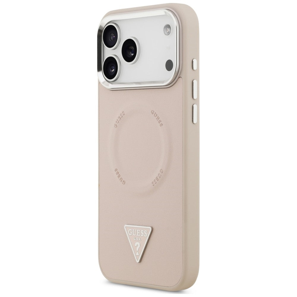 MagSafe-deksel til Apple iPhone 18 Pro Max / 17 Pro Max, Guess, Triangle Logo, rosa