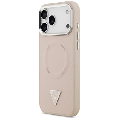 MagSafe-deksel til Apple iPhone 18 Pro Max / 17 Pro Max, Guess, Triangle Logo, rosa