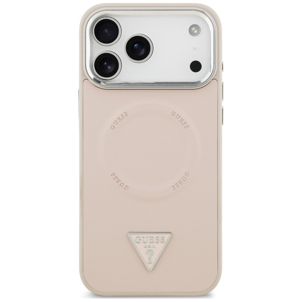 MagSafe-deksel til Apple iPhone 18 Pro Max / 17 Pro Max, Guess, Triangle Logo, rosa