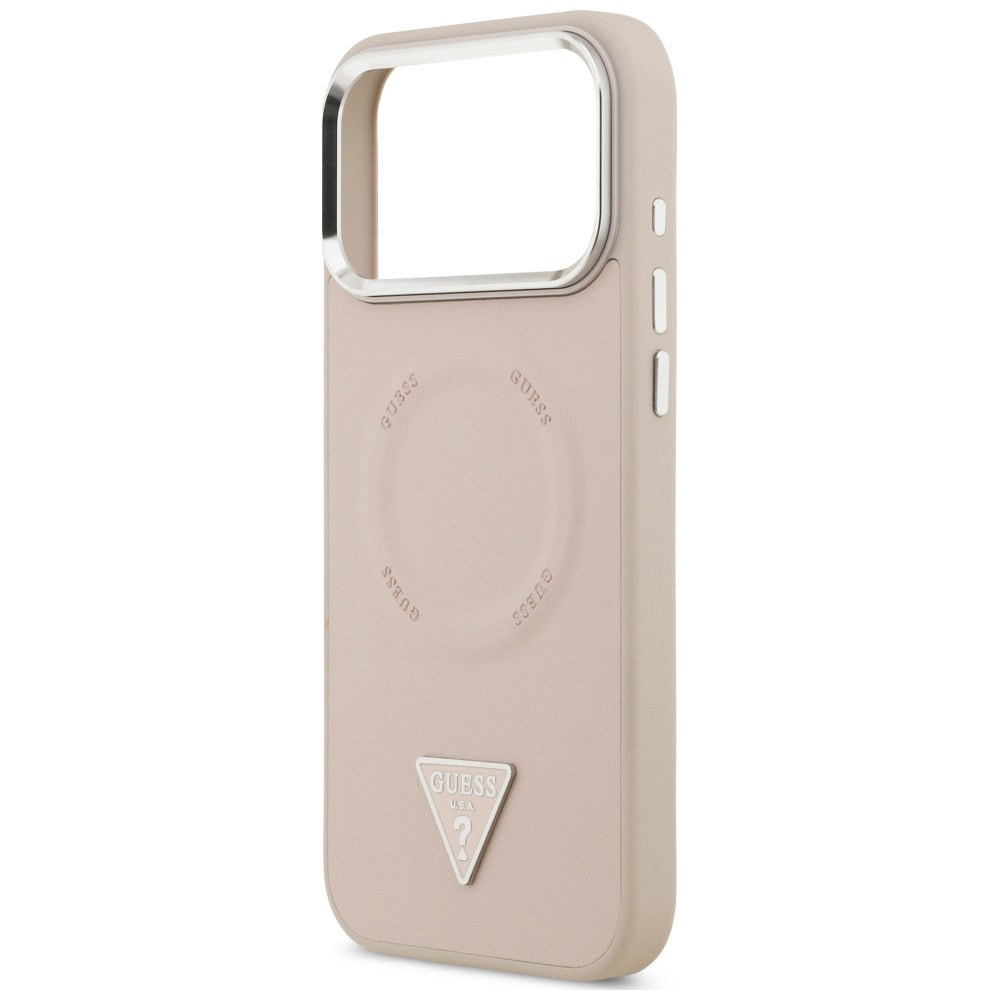 MagSafe-deksel til Apple iPhone 18 Pro Max / 17 Pro Max, Guess, Triangle Logo, rosa