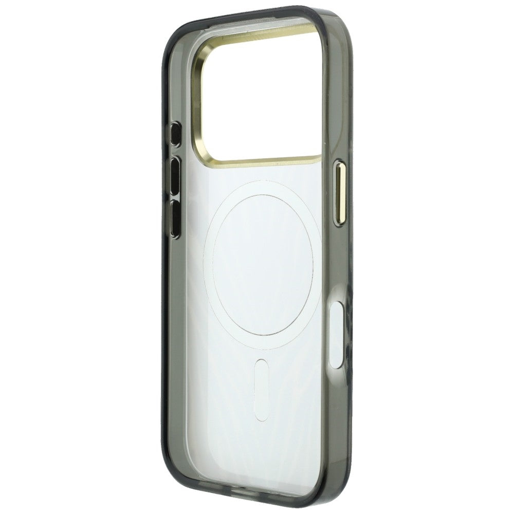 MagSafe-deksel for Apple iPhone 18 Pro Max / 17 Pro Max, Guess, Zebra Glitter Triangle Logo, Sølv