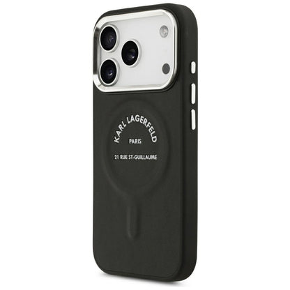 MagSafe-deksel for Apple iPhone 18 Pro Max / 17 Pro Max, Karl Lagerfeld, EMB. Ring Karl RSG-logo, svart