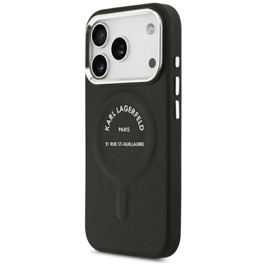 MagSafe-deksel for Apple iPhone 18 Pro Max / 17 Pro Max, Karl Lagerfeld, EMB. Ring Karl RSG-logo, svart