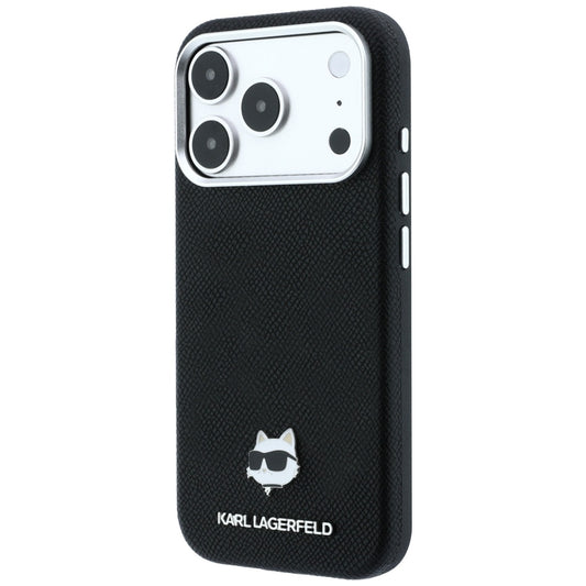 MagSafe-deksel til Apple iPhone 18 Pro Max / 17 Pro Max, Karl Lagerfeld, Grained Choupette Head Metal, svart
