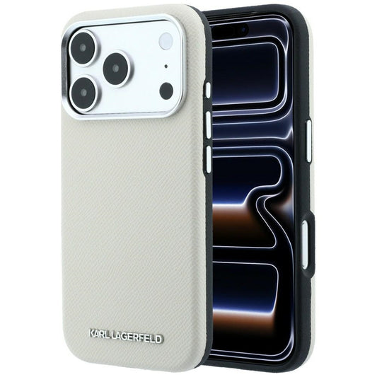 MagSafe-deksel for Apple iPhone 18 Pro Max / 17 Pro Max, Karl Lagerfeld, Kornet Forlenget Logo, Beige