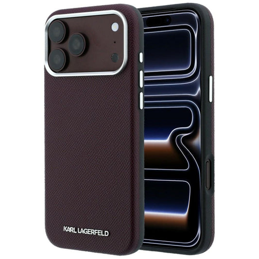 MagSafe-deksel for Apple iPhone 18 Pro Max / 17 Pro Max, Karl Lagerfeld, Kornet forlenget logo, Burgunderraud