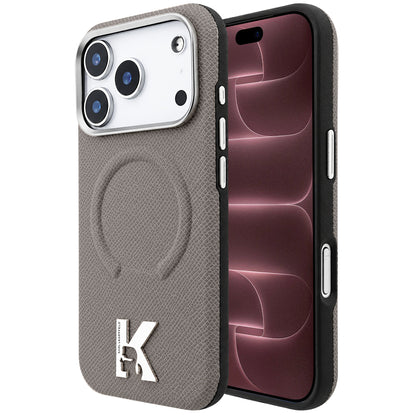 MagSafe-deksel for Apple iPhone 18 Pro Max / 17 Pro Max, Karl Lagerfeld, Kornet preget ring, Beige