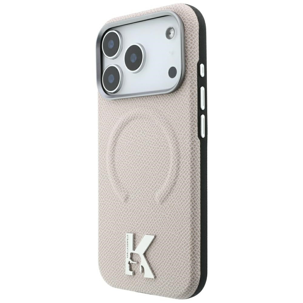 MagSafe-deksel for Apple iPhone 18 Pro Max / 17 Pro Max, Karl Lagerfeld, Kornet preget ring, Beige