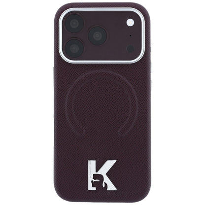 MagSafe-deksel for Apple iPhone 18 Pro Max / 17 Pro Max, Karl Lagerfeld, Kornet preget ring, Burgunder