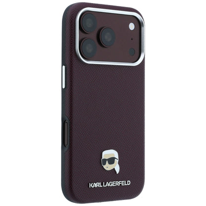 MagSafe-deksel for Apple iPhone 18 Pro Max / 17 Pro Max, Karl Lagerfeld, Kornet Karl Head's Metal, Burgunder