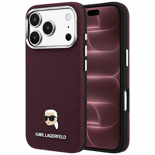 MagSafe-deksel for Apple iPhone 18 Pro Max / 17 Pro Max, Karl Lagerfeld, Kornet Karl Head's Metal, Burgunder