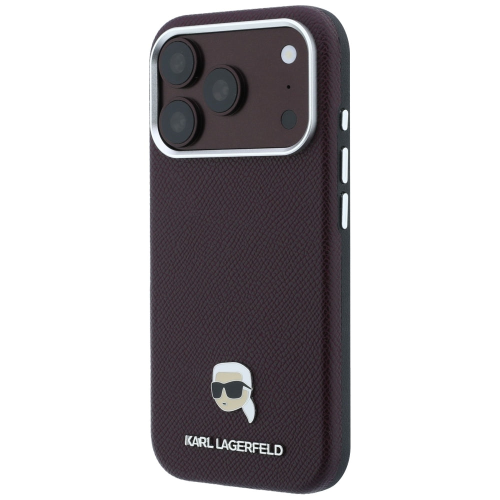 MagSafe-deksel for Apple iPhone 18 Pro Max / 17 Pro Max, Karl Lagerfeld, Kornet Karl Head's Metal, Burgunder