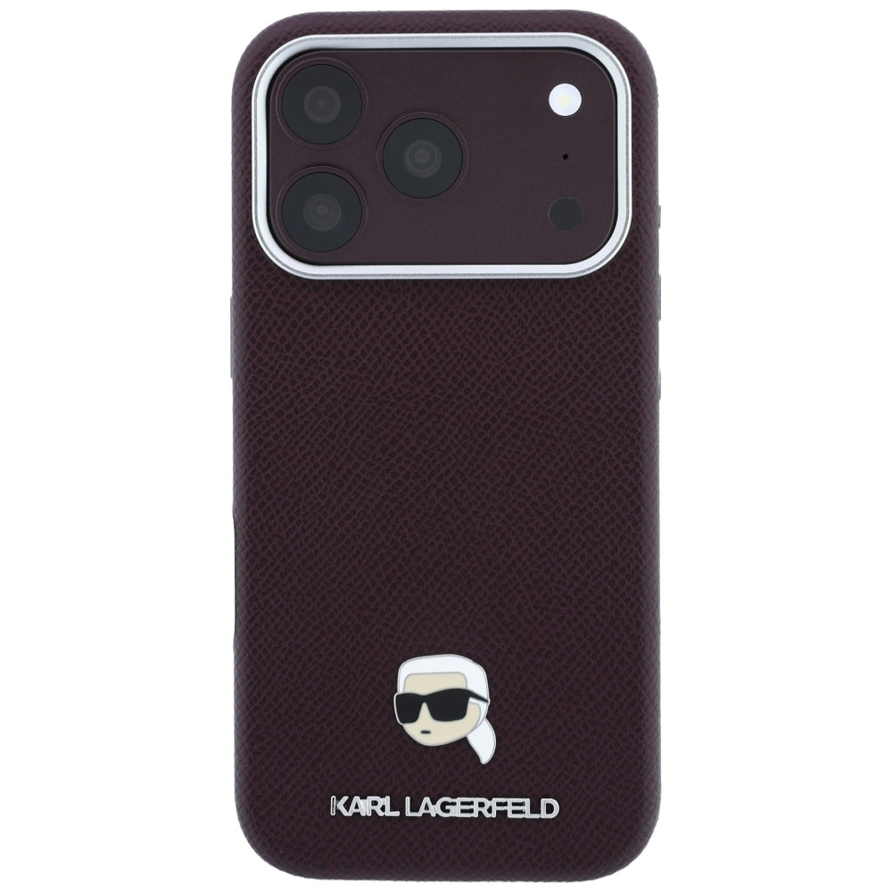 MagSafe-deksel for Apple iPhone 18 Pro Max / 17 Pro Max, Karl Lagerfeld, Kornet Karl Head's Metal, Burgunder