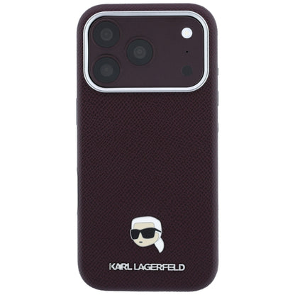 MagSafe-deksel for Apple iPhone 18 Pro Max / 17 Pro Max, Karl Lagerfeld, Kornet Karl Head's Metal, Burgunder