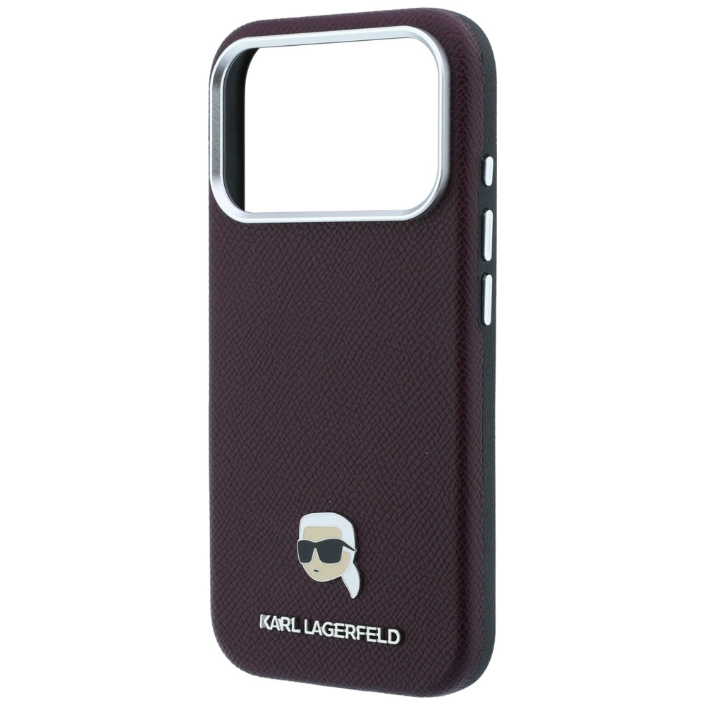 MagSafe-deksel for Apple iPhone 18 Pro Max / 17 Pro Max, Karl Lagerfeld, Kornet Karl Head's Metal, Burgunder