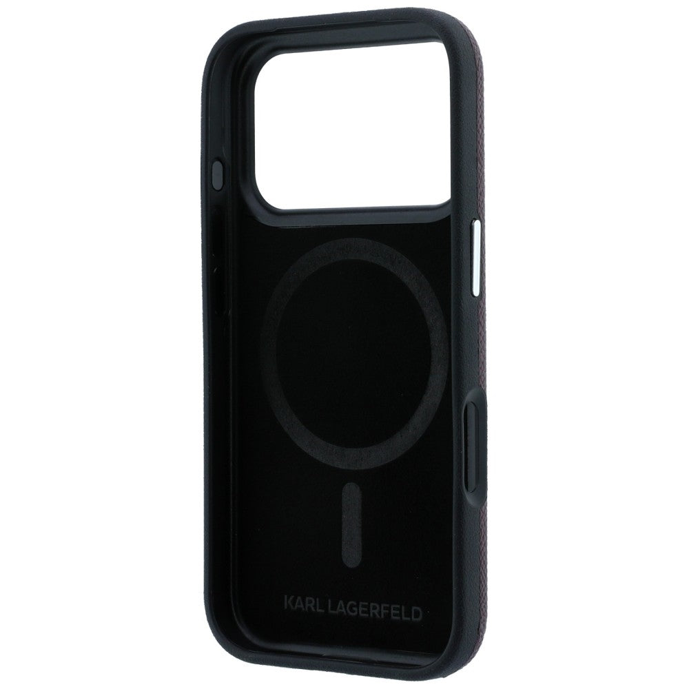 MagSafe-deksel for Apple iPhone 18 Pro Max / 17 Pro Max, Karl Lagerfeld, Grained KC Heads, Burgunder