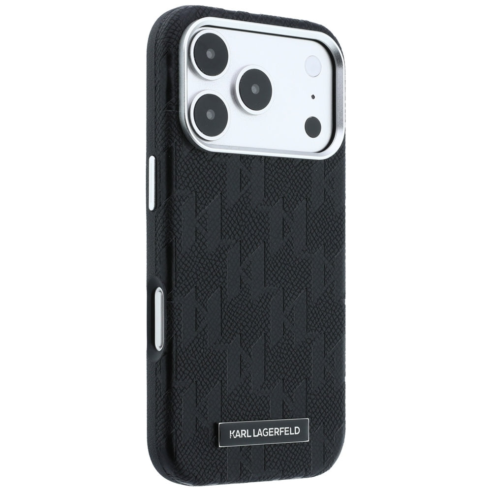 MagSafe-deksel for Apple iPhone 18 Pro Max / 17 Pro Max, Karl Lagerfeld, Grained Mono Resin Logo, Svart