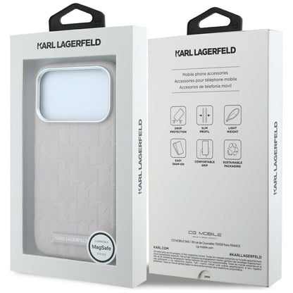 MagSafe-deksel for Apple iPhone 18 Pro Max / 17 Pro Max, Karl Lagerfeld, Kornet Mono Resin Logo, Rosa