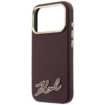 MagSafe-deksel for Apple iPhone 18 Pro Max / 17 Pro Max, Karl Lagerfeld, Kornet Harpiks Skilt Logo, Burgunder