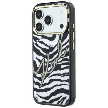 MagSafe-deksel for Apple iPhone 18 Pro Max / 17 Pro Max, Karl Lagerfeld, HC IML Signature Zebra Glitter Gold, Svart