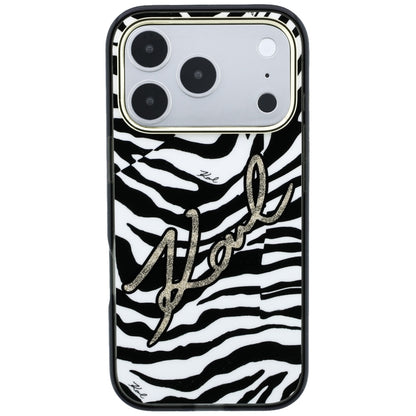 MagSafe-deksel for Apple iPhone 18 Pro Max / 17 Pro Max, Karl Lagerfeld, HC IML Signature Zebra Glitter Gold, Svart