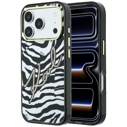 MagSafe-deksel for Apple iPhone 18 Pro Max / 17 Pro Max, Karl Lagerfeld, HC IML Signature Zebra Glitter Gold, Svart