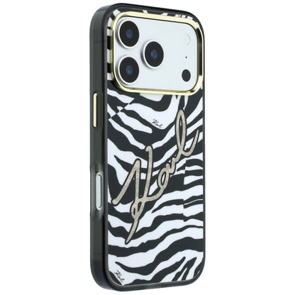 MagSafe-deksel for Apple iPhone 18 Pro Max / 17 Pro Max, Karl Lagerfeld, HC IML Signature Zebra Glitter Gold, Svart