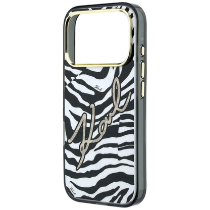 MagSafe-deksel for Apple iPhone 18 Pro Max / 17 Pro Max, Karl Lagerfeld, HC IML Signature Zebra Glitter Gold, Svart