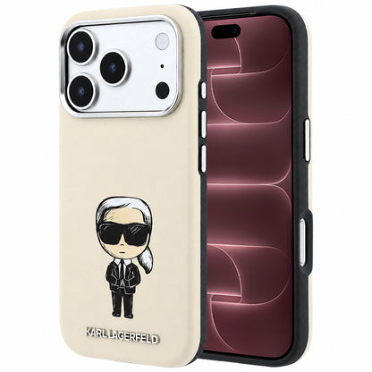 MagSafe-deksel for Apple iPhone 18 Pro Max / 17 Pro Max, Karl Lagerfeld, Ikonik Sketch, Beige
