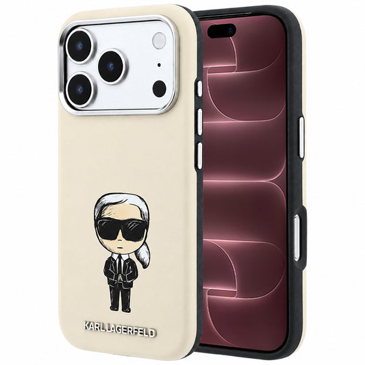 MagSafe-deksel for Apple iPhone 18 Pro Max / 17 Pro Max, Karl Lagerfeld, Ikonik Sketch, Beige