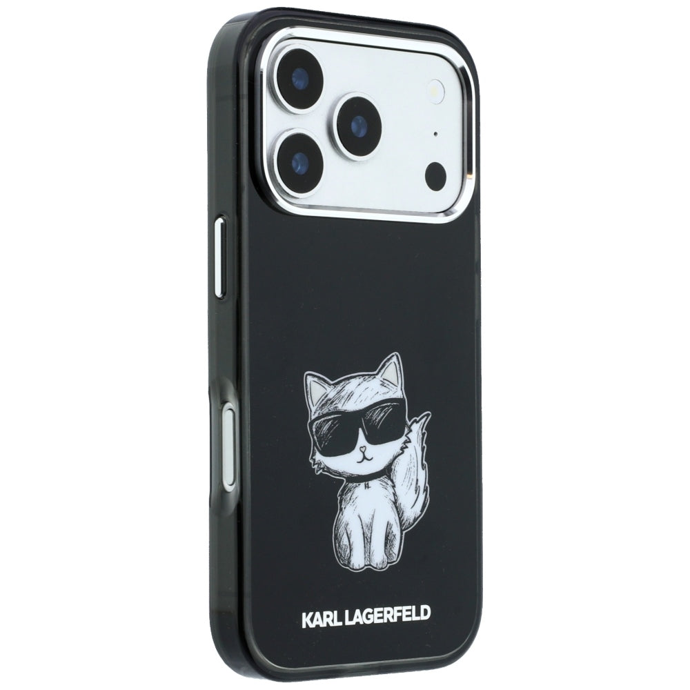 MagSafe-deksel for Apple iPhone 18 Pro Max / 17 Pro Max, Karl Lagerfeld, IML Choupette Body Sketch Print, Svart
