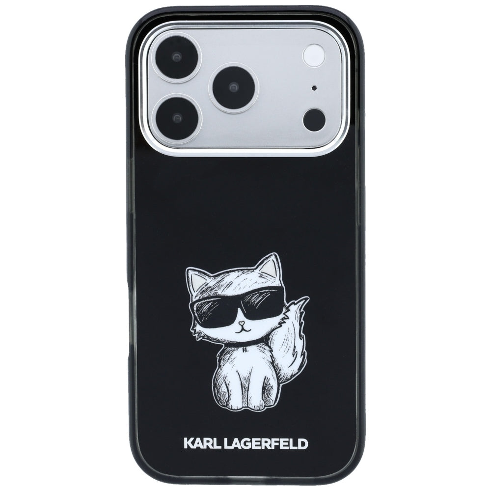MagSafe-deksel for Apple iPhone 18 Pro Max / 17 Pro Max, Karl Lagerfeld, IML Choupette Body Sketch Print, Svart