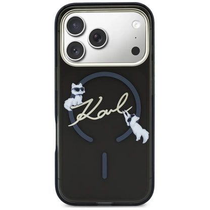 MagSafe-deksel for Apple iPhone 18 Pro Max / 17 Pro Max, Karl Lagerfeld, IML Choupette Karl Script Logo, Svart