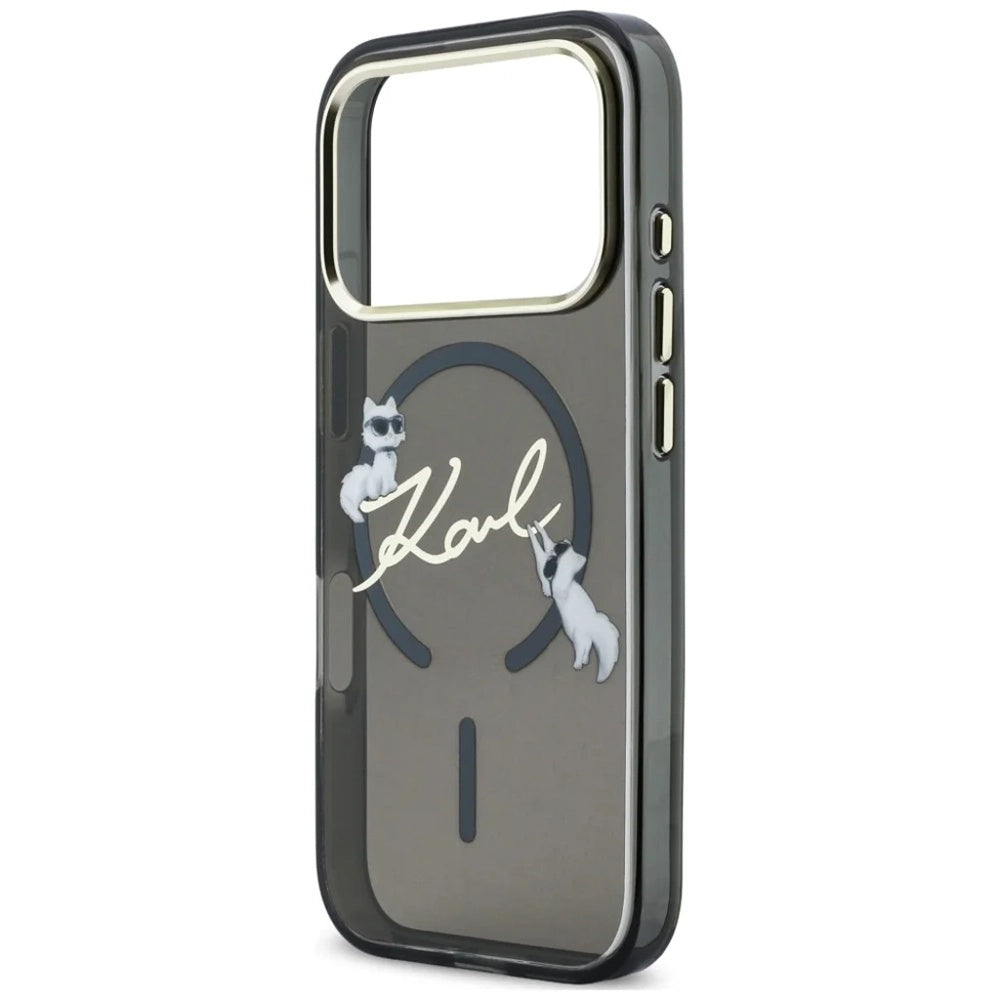 MagSafe-deksel for Apple iPhone 18 Pro Max / 17 Pro Max, Karl Lagerfeld, IML Choupette Karl Script Logo, Svart