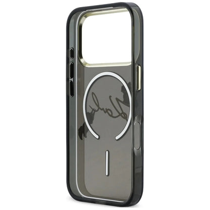 MagSafe-deksel for Apple iPhone 18 Pro Max / 17 Pro Max, Karl Lagerfeld, IML Choupette Karl Script Logo, Svart