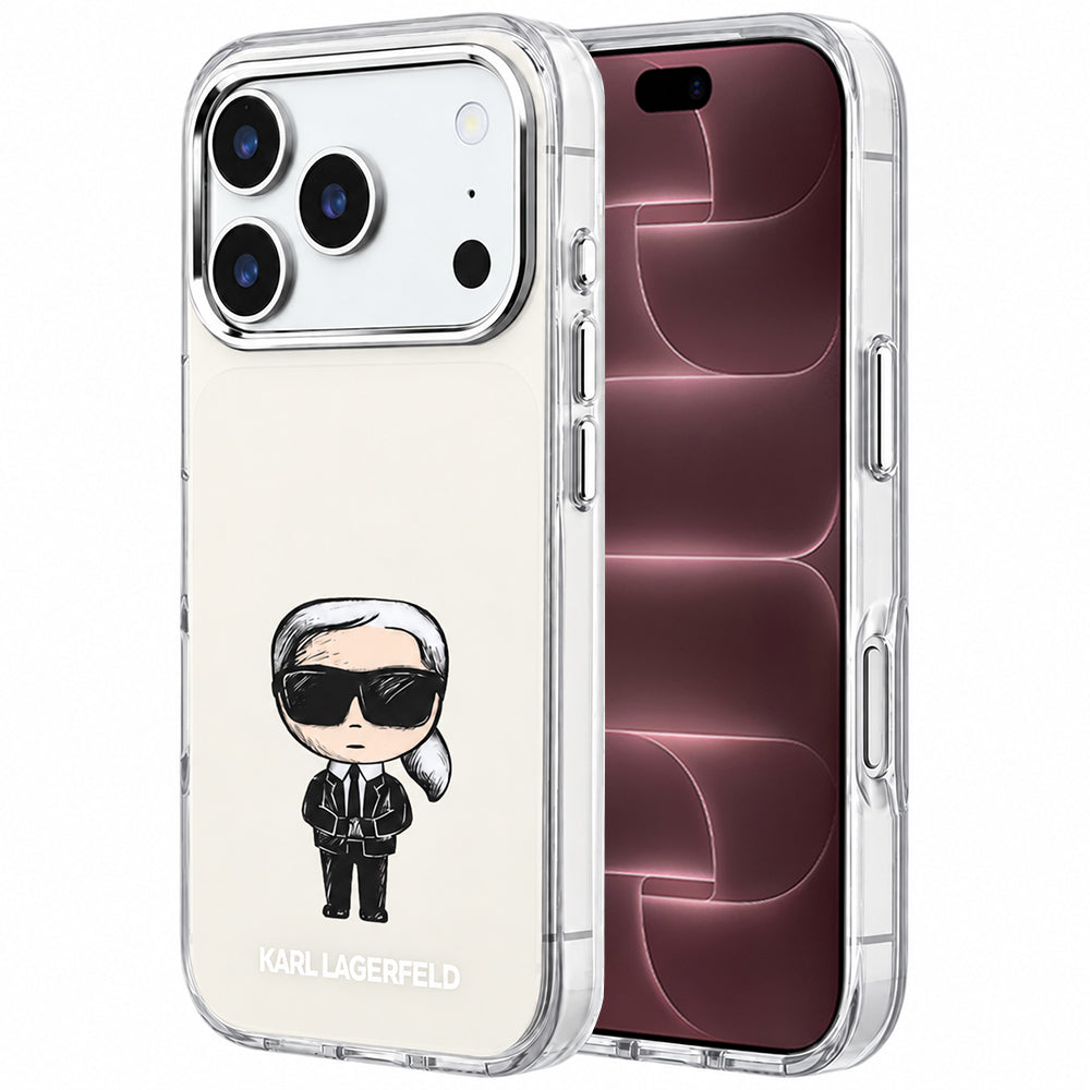 MagSafe-deksel for Apple iPhone 18 Pro Max / 17 Pro Max, Karl Lagerfeld, IML Ikonik Sketch Print, Beige