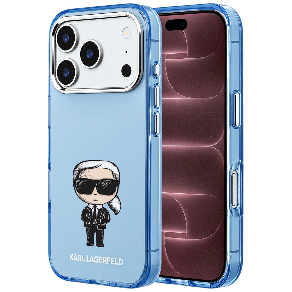 MagSafe-deksel for Apple iPhone 18 Pro Max / 17 Pro Max, Karl Lagerfeld, IML Ikonik Sketch Print, Bleu