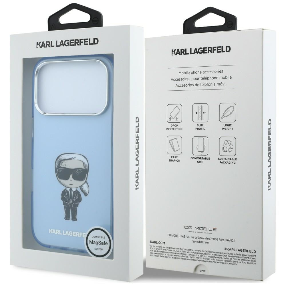 MagSafe-deksel for Apple iPhone 18 Pro Max / 17 Pro Max, Karl Lagerfeld, IML Ikonik Sketch Print, Bleu