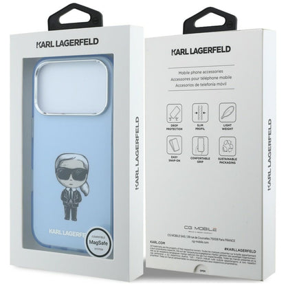 MagSafe-deksel for Apple iPhone 18 Pro Max / 17 Pro Max, Karl Lagerfeld, IML Ikonik Sketch Print, Bleu