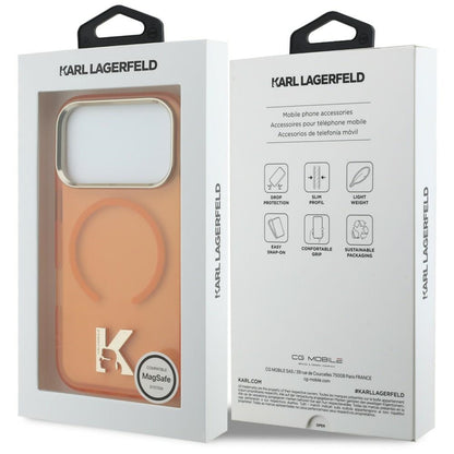 MagSafe-deksel til Apple iPhone 18 Pro Max / 17 Pro Max, Karl Lagerfeld, IML Karl Head-logo, oransje