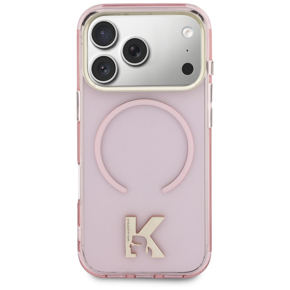 MagSafe-deksel til Apple iPhone 18 Pro Max / 17 Pro Max, Karl Lagerfeld, IML Karl Head-logo, rosa
