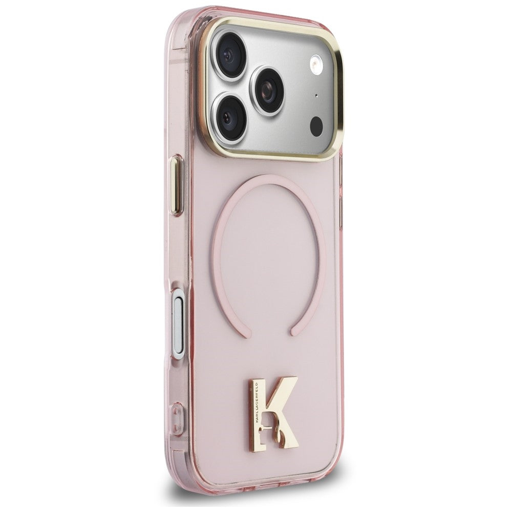 MagSafe-deksel til Apple iPhone 18 Pro Max / 17 Pro Max, Karl Lagerfeld, IML Karl Head-logo, rosa