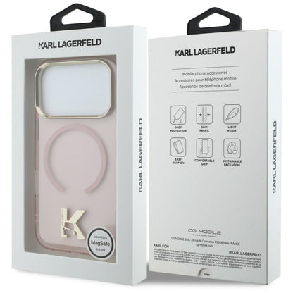 MagSafe-deksel til Apple iPhone 18 Pro Max / 17 Pro Max, Karl Lagerfeld, IML Karl Head-logo, rosa