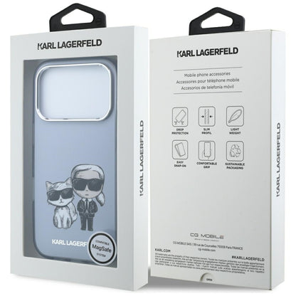 MagSafe-deksel for Apple iPhone 18 Pro Max / 17 Pro Max, Karl Lagerfeld, IML KC Bodies Sketch Print, Blå