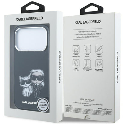 MagSafe-deksel for Apple iPhone 18 Pro Max / 17 Pro Max, Karl Lagerfeld, IML KC Bodies Sketch Print, Svart