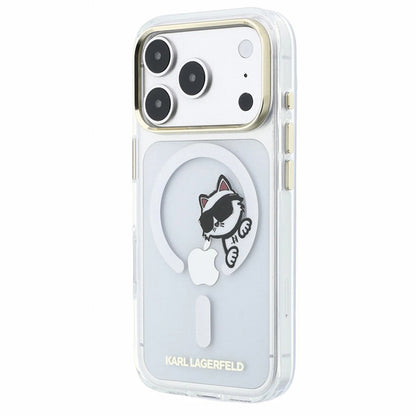 MagSafe-deksel for Apple iPhone 18 Pro Max / 17 Pro Max, Karl Lagerfeld, IML Peekaboo Print og metallramme, gjennomsiktig