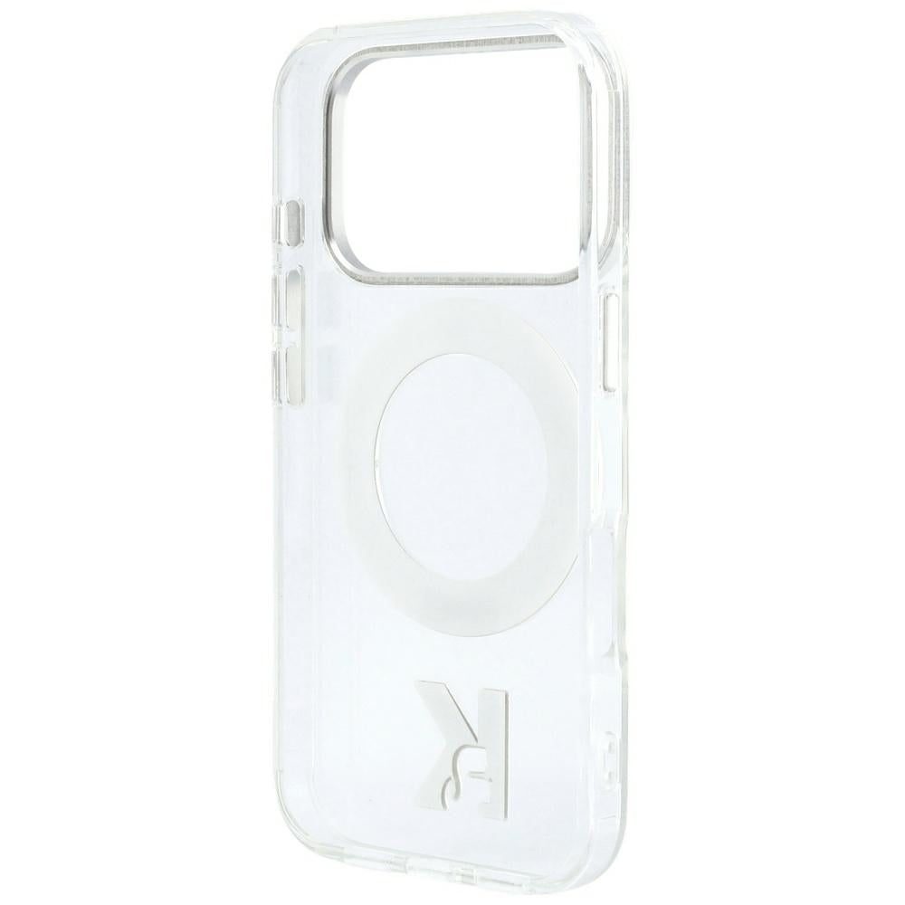 MagSafe-deksel for Apple iPhone 18 Pro Max / 17 Pro Max, Karl Lagerfeld, IML Ring Stand Kameo Metall, Transparent