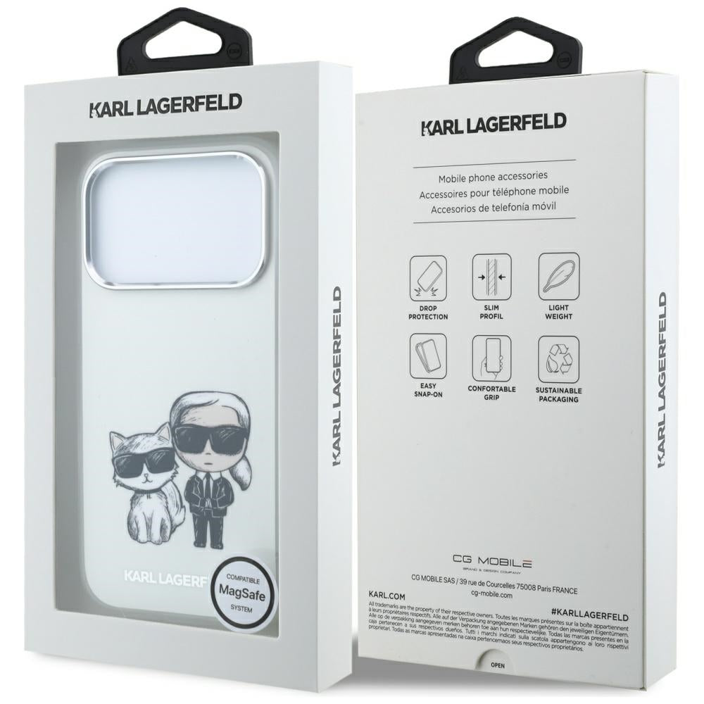 MagSafe-deksel for Apple iPhone 18 Pro Max / 17 Pro Max, Karl Lagerfeld, KC Bodies Sketch, Beige