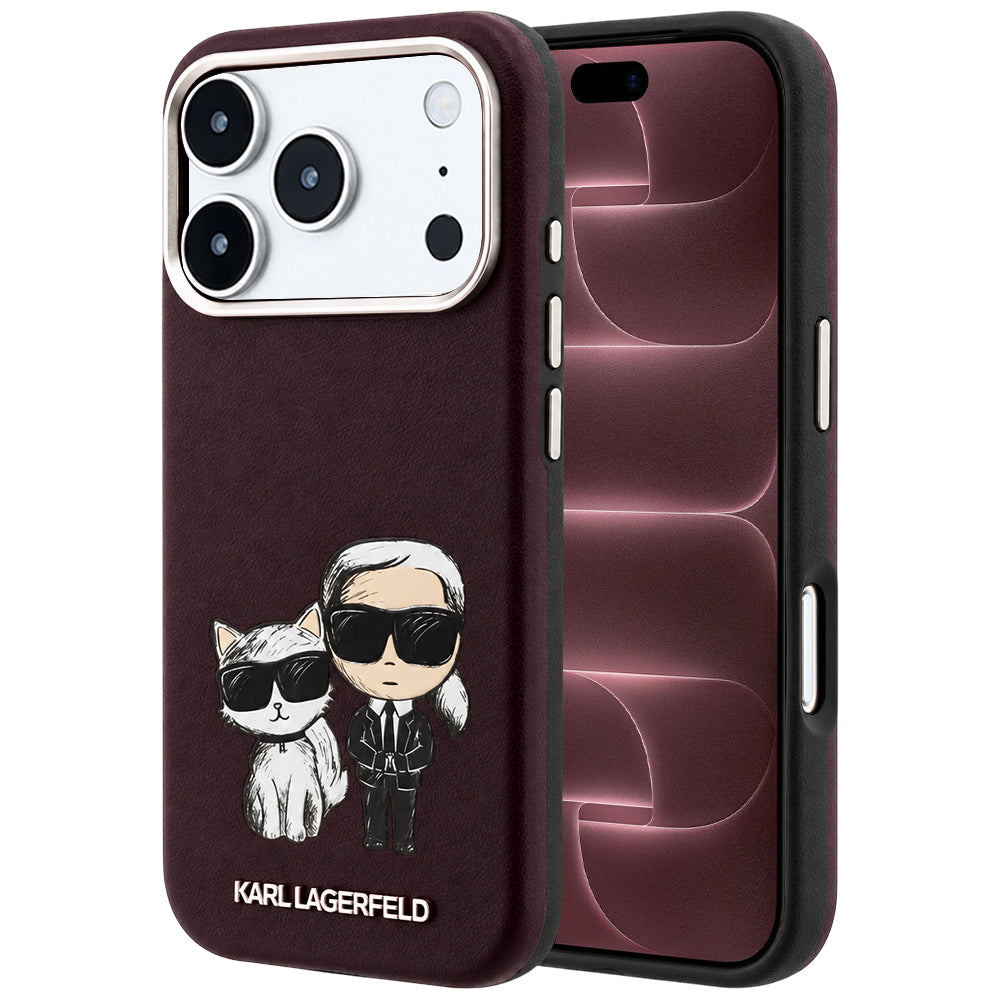 MagSafe-deksel for Apple iPhone 18 Pro Max / 17 Pro Max, Karl Lagerfeld, KC Bodies Sketch, Burgunder