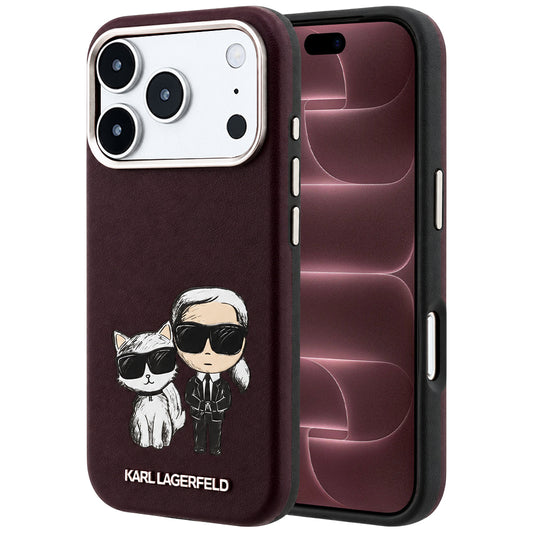 MagSafe-deksel for Apple iPhone 18 Pro Max / 17 Pro Max, Karl Lagerfeld, KC Bodies Sketch, Burgunder